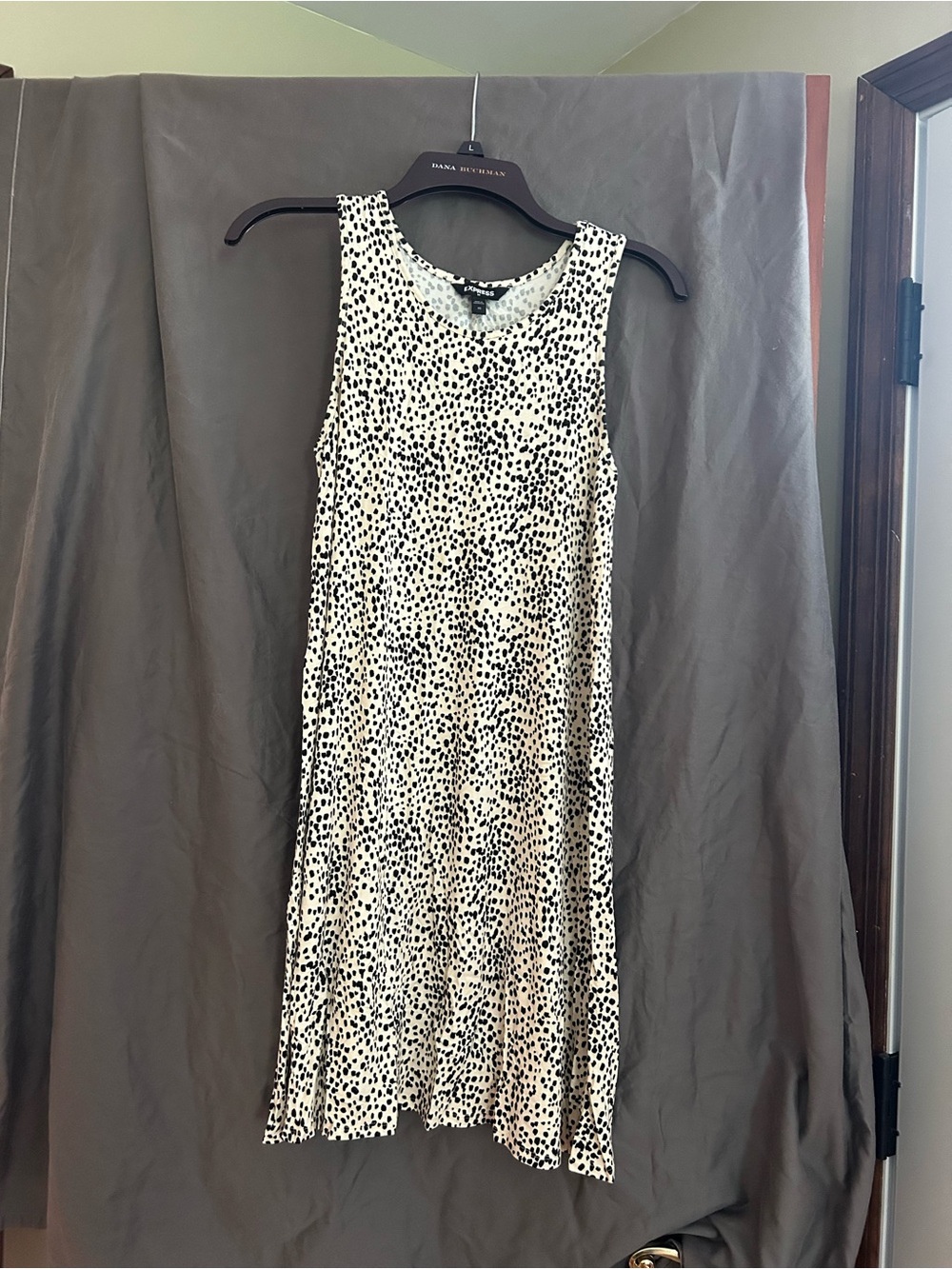 Express Black and White Sleeveless Midi Dress